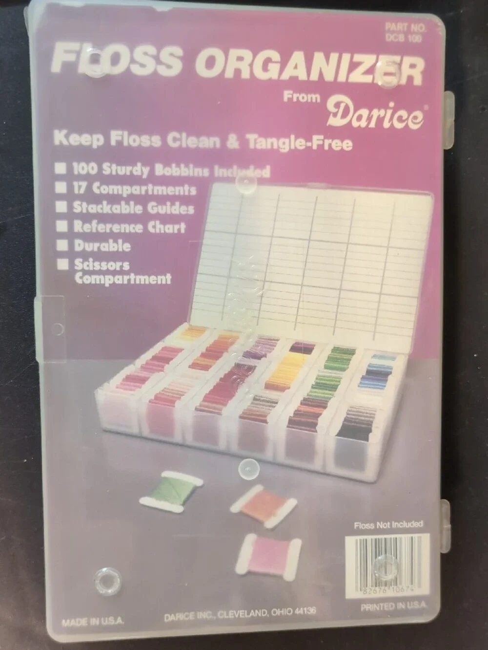 Thread Floss Storage Box By Darice - Multicolor Organizer With Floss Included